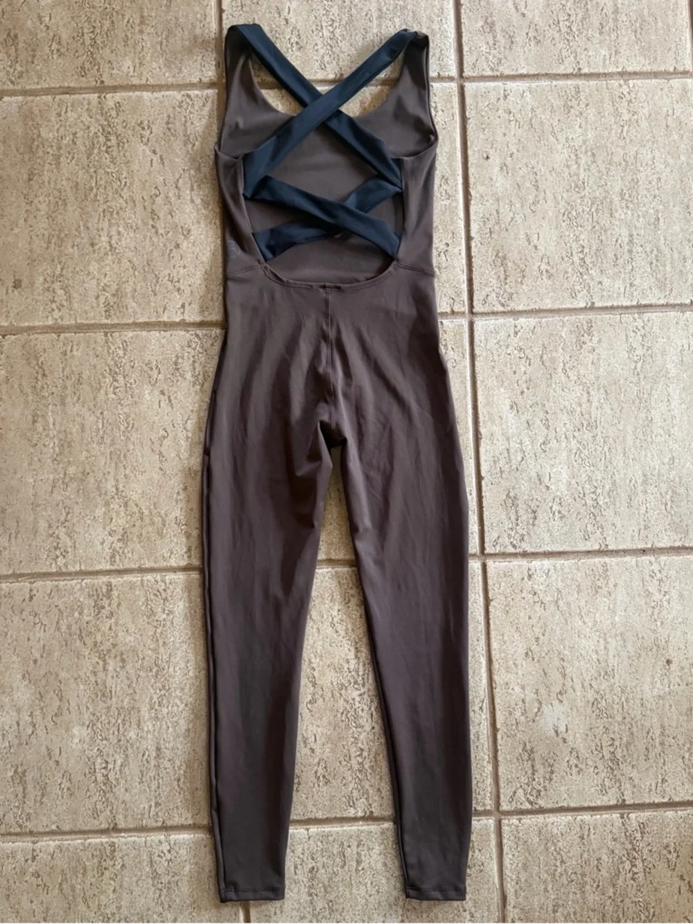 Heros Active‎ Brown Bodysuit Women’s Size Small Workout Jumpsuit Skinny Leg Gym